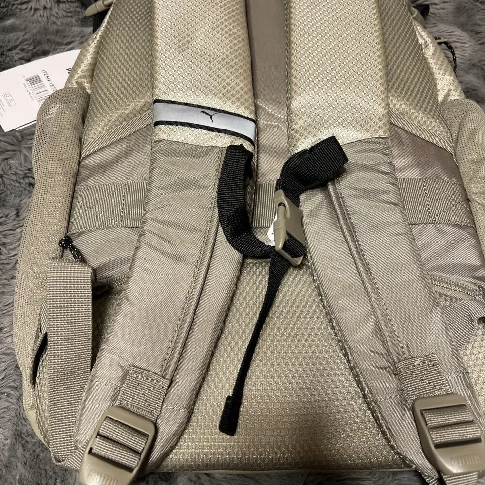 Puma Challenger Performance Backpack New With Tags Tan Reflective Laptop Sleeve